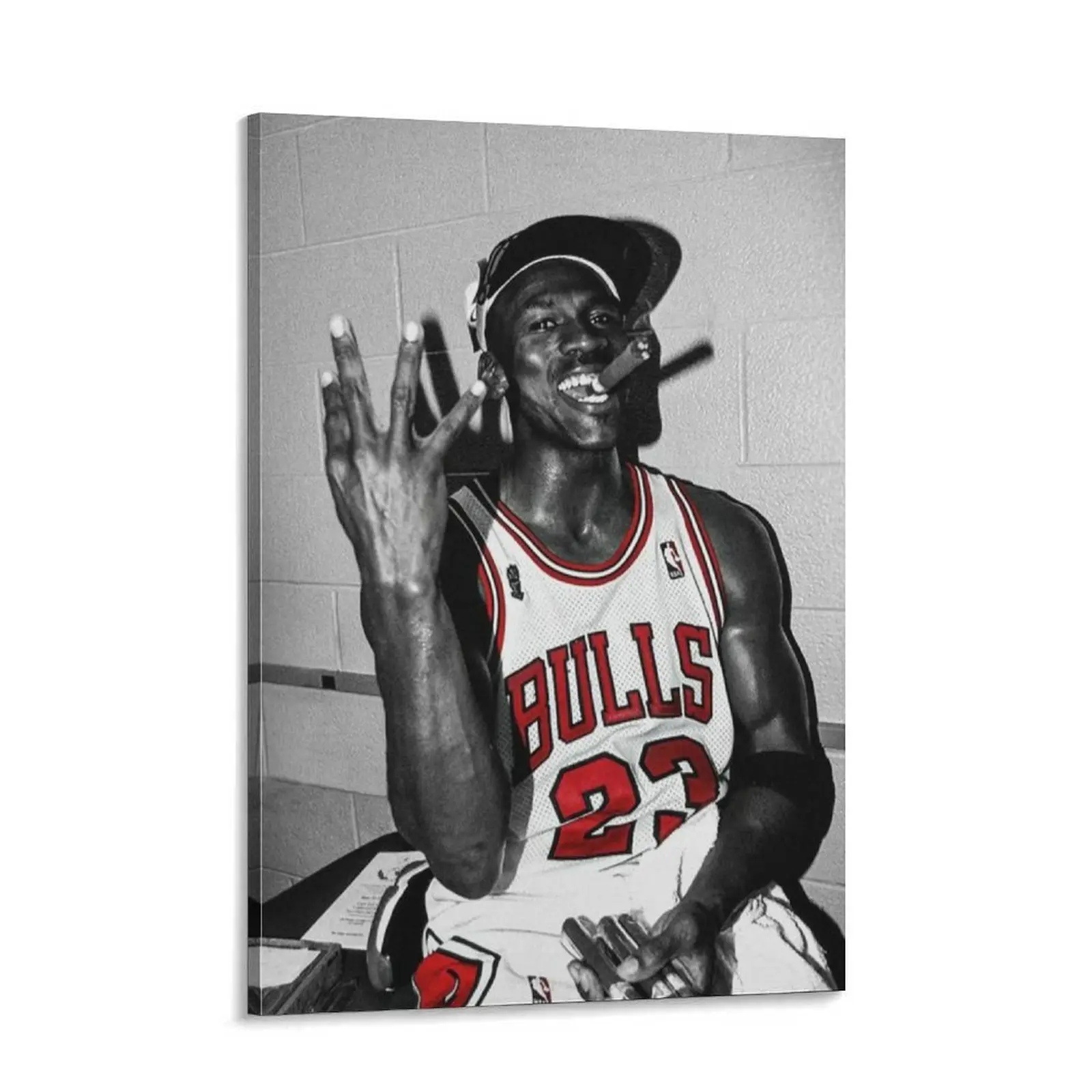 Michael Jordan Bulls 23 Championship Canvas Poster - Iconic 3-Peat Celebration Black & White Print, Home Decor for Basketball Fans Decorating My Room