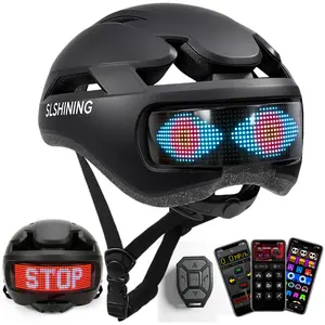 Bike Helmet with CPSC, CE, ROHS Certificates- Bike Helmet with DIY LED Screen for Scooter, Bicycle, Skateboard - LED Display Helmet with Customizable Patterns - Bicycle Helmet Light for Adult Men and Women