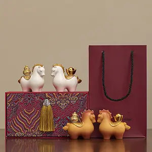 Oriental Art Small Horse Decorative Ornament Desktop Decoration Handicraft Party Favor Gift Birthday Present Welcome Gift