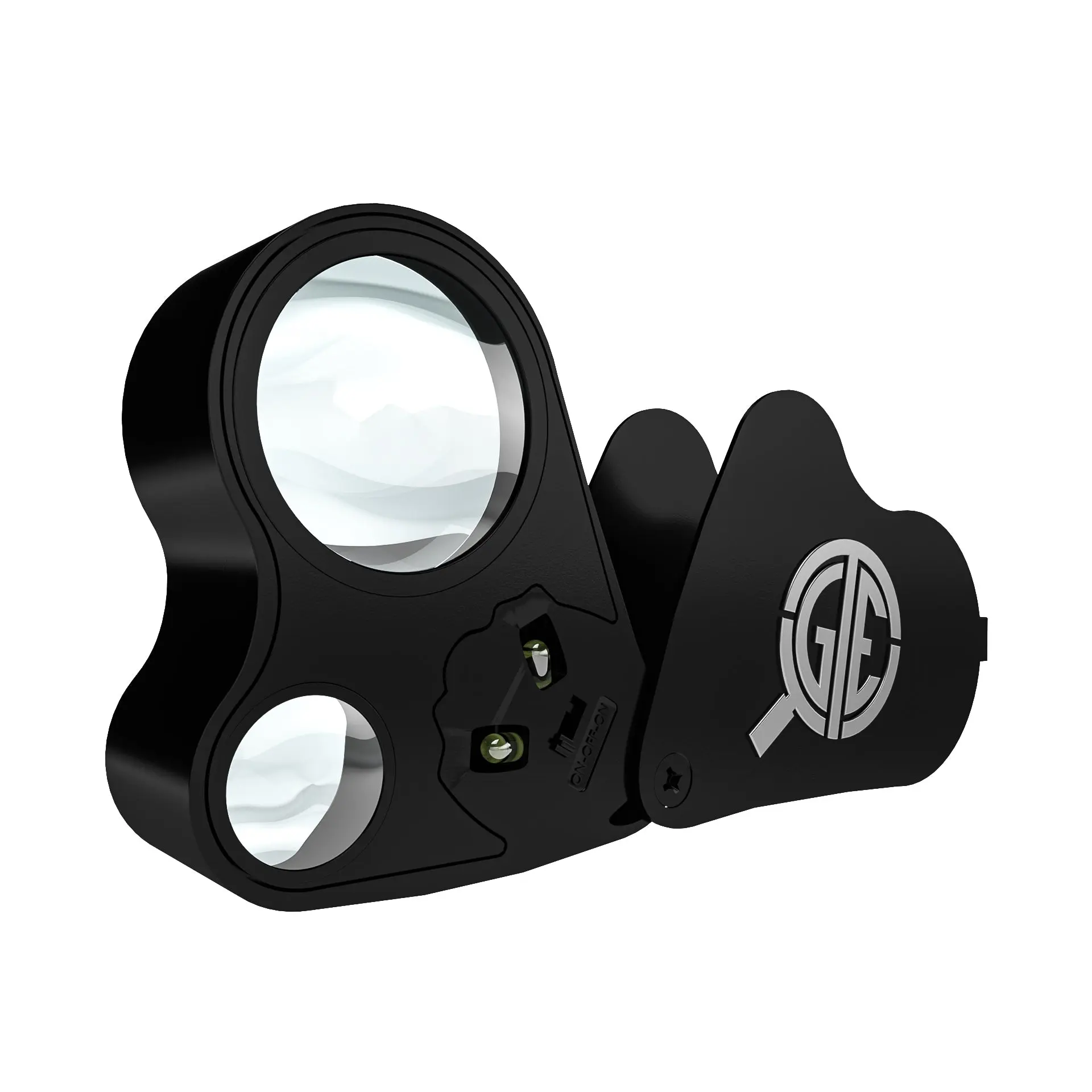 GTE Illuminated Foldable Jewelers Eye Loupe - 30X-60X Optical Measuring Tool with Bright LED Light, Office Desk Accessory for Gems, Jewelry, Coins, Watches, Rocks, Hobbies, Photos, Lenses