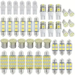 42PCS 6000K 12V White Combo LED Car Light Bulbs Kit: Interior Map Light, Dome Light, Car Interior Light for a Brighter Ride