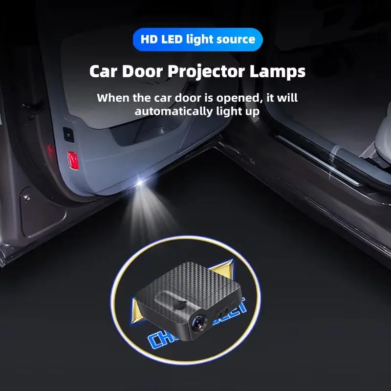 2/4pcs For Chevrolet Captiva Car Welcome Lamp Auto Door Welcome Light LED Projector