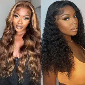 [Combo sale] Buy 1 get 2 wigs‘’ 2 Pcs 13x4 HD Lace Front Human Hair Wigs Body Wave Deep Wave Straight Wig Combo, Pre Plucked Transparent Lace 180% Density Natural Black Wigs for Black Women 22-30 Inch