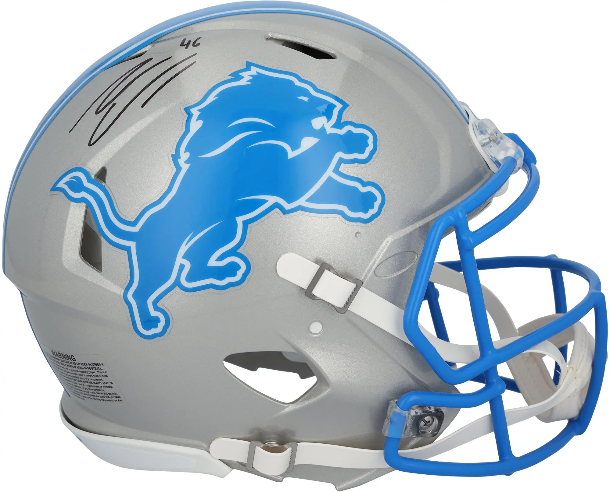Jack Campbell Detroit Lions Autographed Riddell 2024 Speed Authentic Helmet - Fanatics Authentic Certified