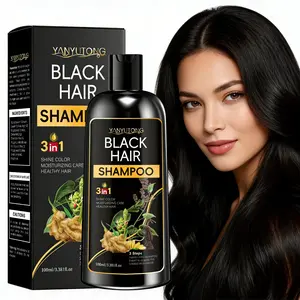 Natural Hair Dye Shampoo 3-In-1, Herbal Ingredients, Ginseng Extract, Plant Care, Gentle on Hair & Scalp, Moisturizing, Fall Winter Essential