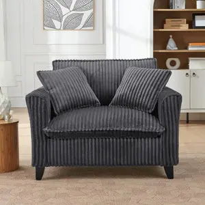 Plush Velvet Accent Chair, Comfortable Reading Chair with Lumbar Support, Space-Saving Lounge Chair for Small Spaces, Home Office, Dorm