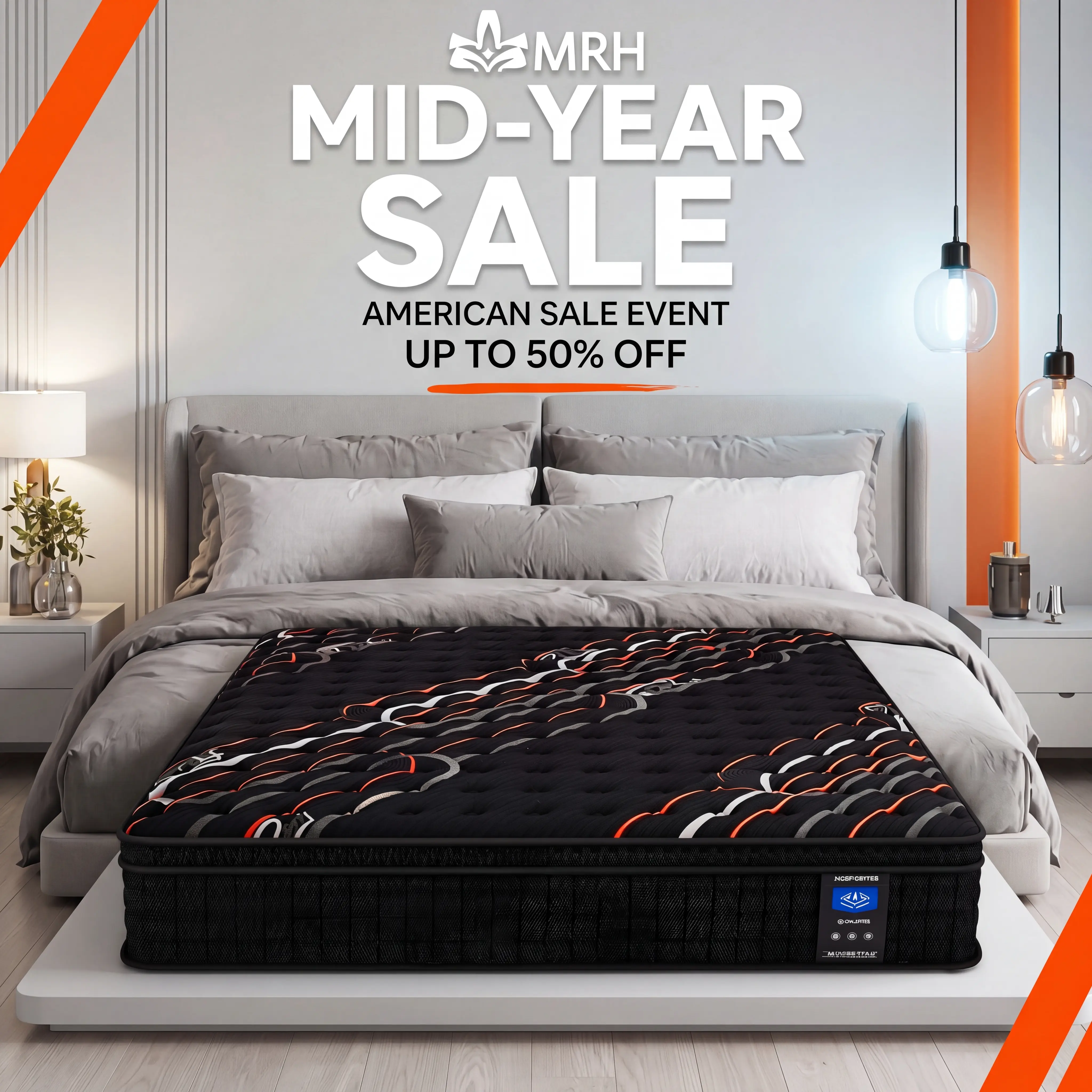 MRH Luxury Hybrid Mattress 10\12\14in Twin,Full,Queen,King Memory Foam & Individual Pocket Springs - Motion Isolation Indoor Furniture for Family Rooms, Hotels - Summergarden, Memory Foam Mattresses,Neck Support,dorm essentials,home decor