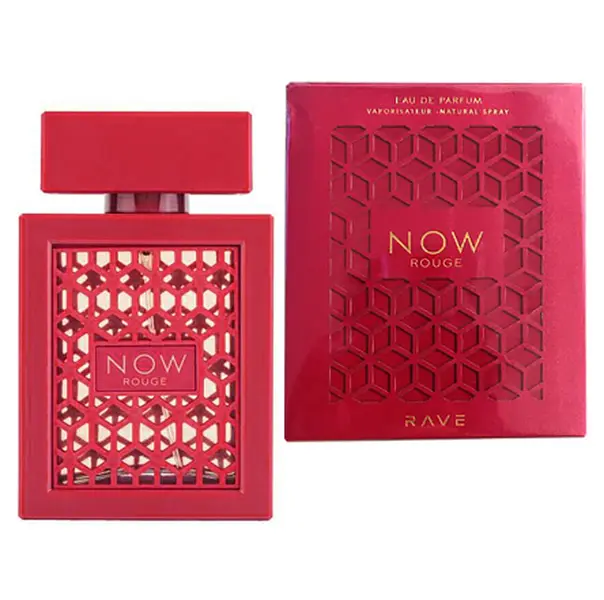 Lattafa RAVE NOW ROUGE Unisex EDP Perfume, 3.4oz(100ml) - Aromatic Woody Fragrance with Herbal Balsam, Iris Resins, Woody & Earthy Base