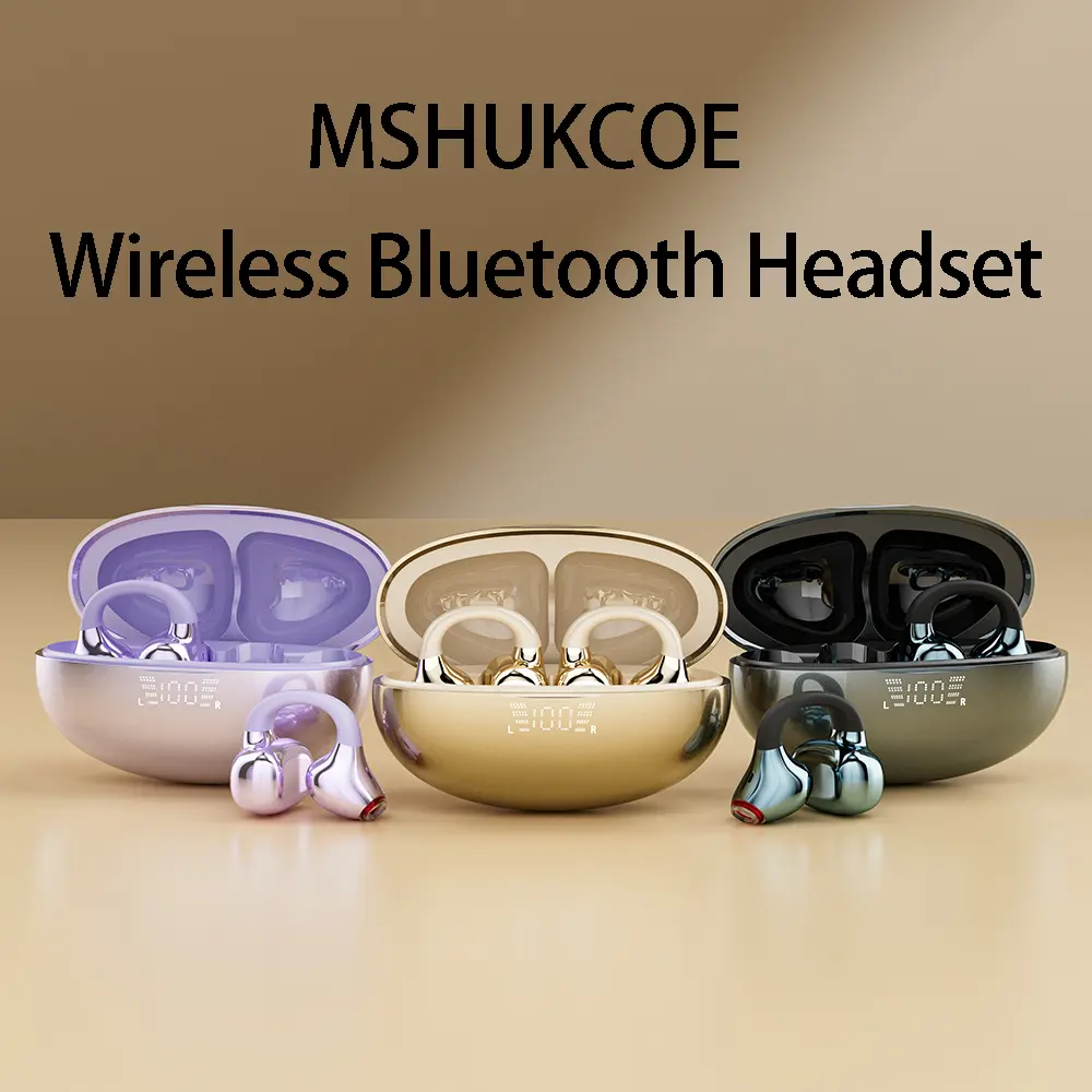 INSONIXN SK39 Clip-On Open-Ear Wireless Bluetooth 6.0 Headphones with Mic, 40H Playtime, ENC Noise Cancellation, IPX5 Waterproof Audio Headset for Small Ears & Fitness Running