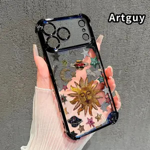 Celestial Emblem Array Pattern Phone Case Suitable for iPhone 17 Pro Max 16 15 Plus Air 14 13 12 11 E Four Corner Air Cushion Anti Drop Transparent Full Coverage Cover