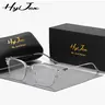 HyJex Unisex Retro Glasses Frame Glasses Personalized Trendy Half-frame Glasses Blue Light Glasses Lightweight Eyeglasses for Men & Women