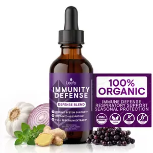 Immunity Defense Blend 2oz | Leefy Organics | Elderberry Ginger Turmeric Moringa, Natural Immune Support, Fast Absorbing Superfood Tincture Adults