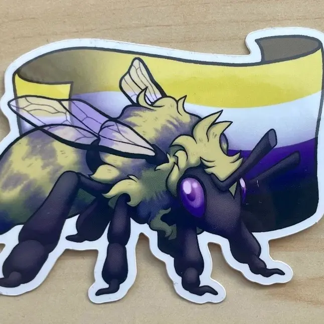 Nonbinary Pride Bee Sticker