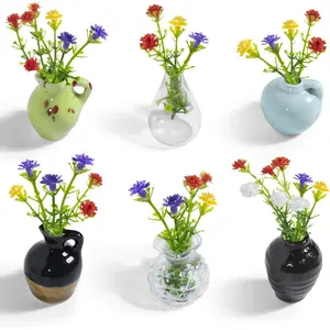 Mini Vase Magnets for Fridge, Cute Magnetic Ceramic Vases for Refrigerator Kitchen Locker Office (6 Pack)