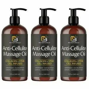 1/2/3PCS M3 Naturals Cellulite Massage Oil 8oz-Smooth the Appearance of Cellulite EI-Body Care & Skin Care Massage Oil Topical Collagen and Plant Stem CellBody Oil to Restore Texture and Elasticity-Soothing Body Oil
