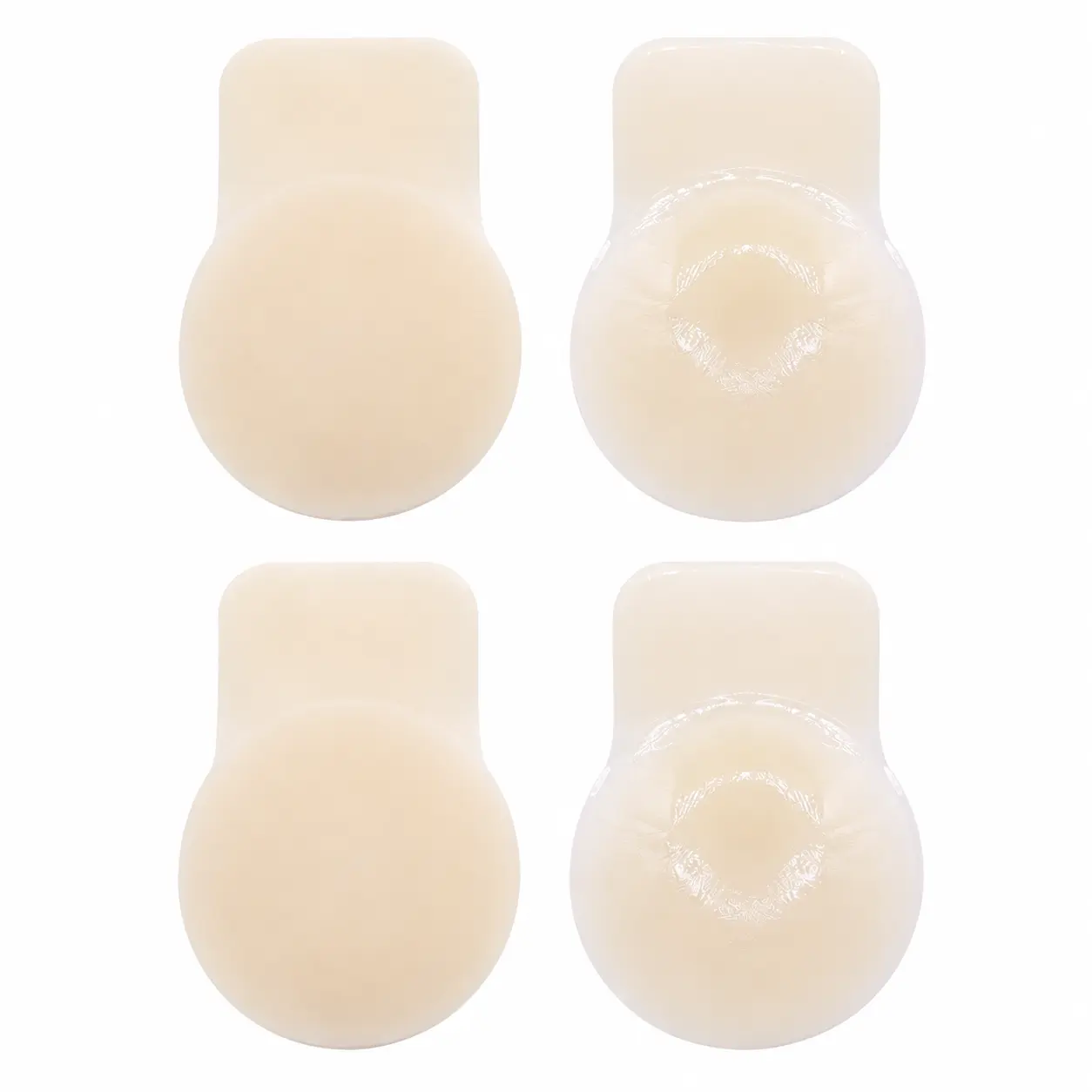 2 Pairs Women's Strapless Backless Nipple Covers Bra Accessories - 2 Pairs Sticky Ultra Thin Seamless Adhesive Push-Up Bras with Fit, Added Lift, Heart-Shaped Vents, No Closure for Underwear Needs Womenswear