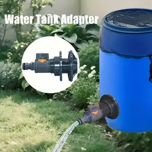 PVC Ibc Water Bucket Adapter Set, Durable Tank Connector with Valve, Quick Install Rainwater Collection Kit, Dn15 External Thread