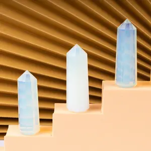 Natural Opalite Obelisk Point Crystal Tower 2.5-3", Healing Crystals and Stones, Meditation Accessories, Reiki, Spiritual Gifts & Decor