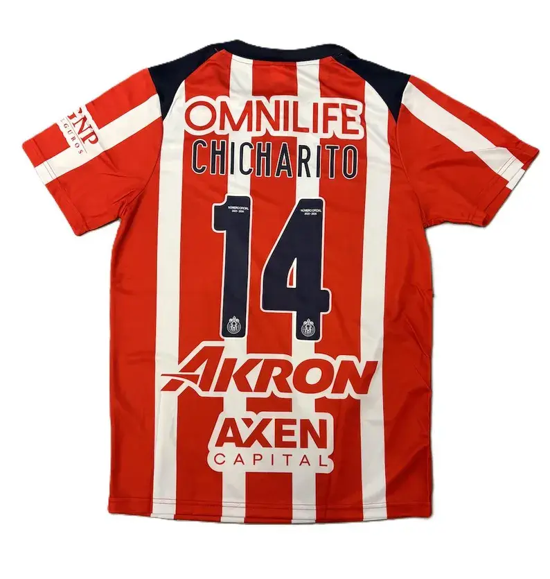 Chicharito Chivas Home Adult Red Jersey Sports Shirt, Sleeve Athletic Jersey, Streetwear Football Top, Soccer Fan Gift