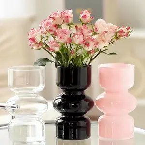 Vintage French Style Glass Vase.Small Decorations for the Living Room Table.Stylish and Beautiful Translucent Black Flower Vase for Flower Arrangements and Hydroponic Flowers.Gives a Feeling of Luxury and Elegance home essentials bedroom decor
