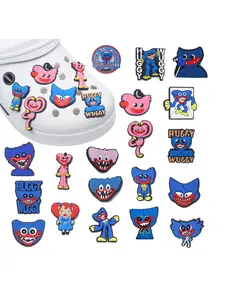 19 Pcs Cartoon Huggy Wuggy Shoe Accessories Set, Fits Hole Shoes, Boys Girls Party Gift, Game Enthusiasts Collection