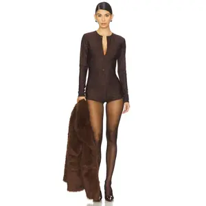 CULTNAKED Good Girl Romper in Brown