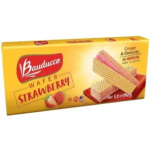 Bauducco Strawberry Wafer Biscuit Snacks, 5 oz Convenient On-the-Go Treat, Biscuit Wafer Snacks
