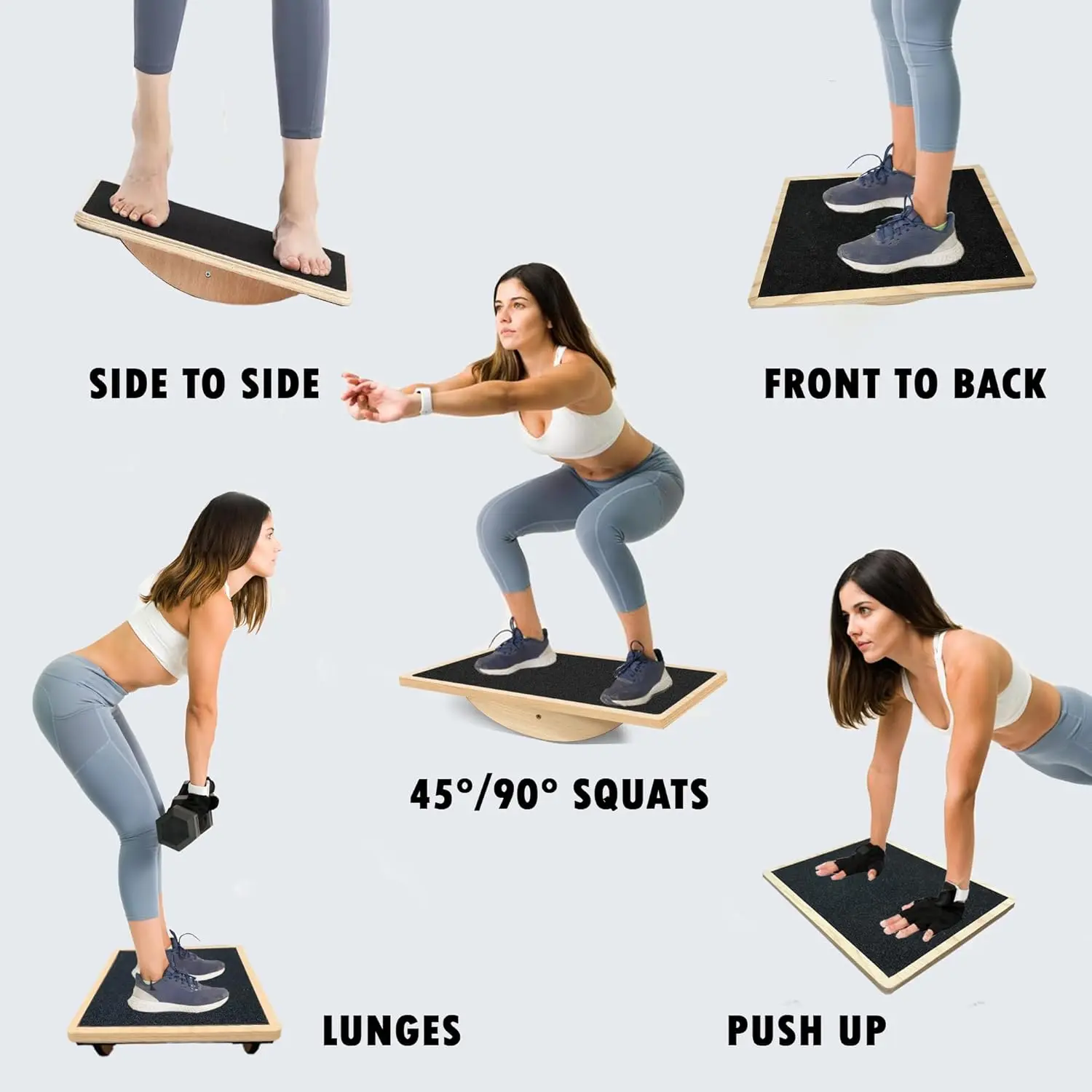 Balance Board Professional Wobble Board for Adults - Wooden Anti-Slip Balance Board with Standing Desk, 350LBS Capacity, Core Strength