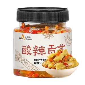 SANZHIQING Spicy Pickled Mustard Greens 280g - Hunan Flavor Rice Topping, Authentic Chinese Preserved Vegetable, Zha Cai Style