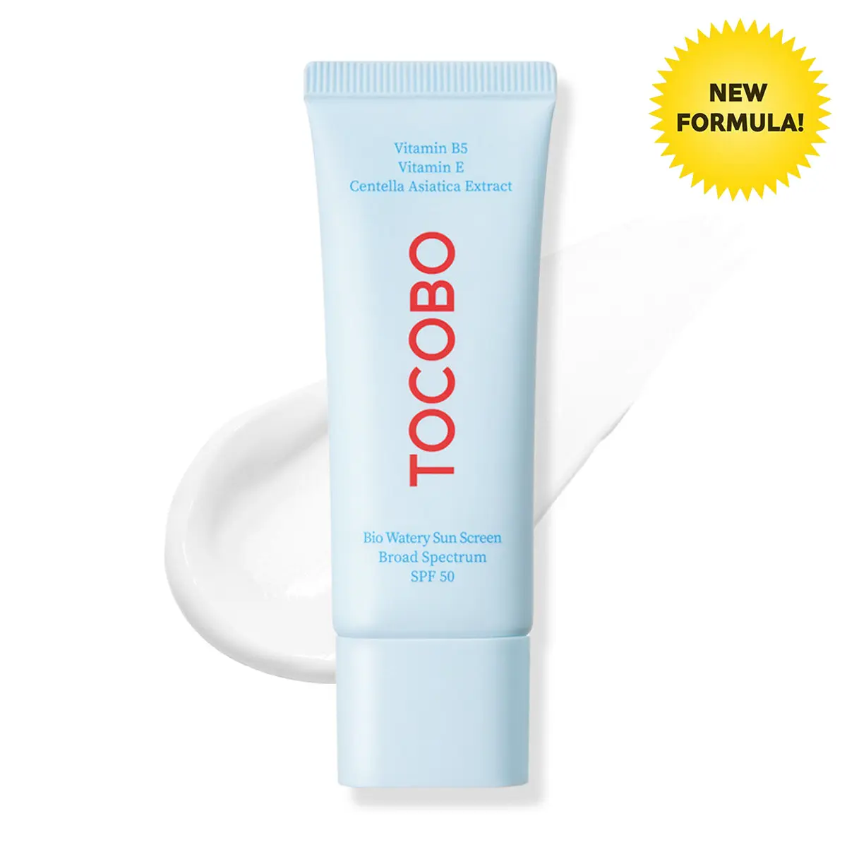 TOCOBO - Bio Watery Sun Screen SPF50/Broad Spectrum 40ml | Vegan, Cica Korean Sunscreen for Sensitive Skin, Skin Repair, Makeup Friendly