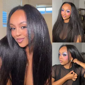 【Blend Natural】UNice Upgrade V Part Glueless Kinky Straight Human Hair Wig with Drawstring No Leave Out Beginner Friendly Easy to Install #tiktokshopmemorialday summerwins