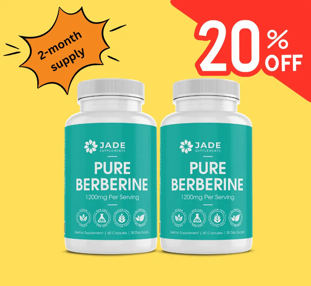 2 bottles of Pure Berberine Natural Supplement - Supports Blood Sugar Levels