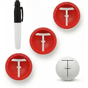 Golf Ball Line Marker 3 Pack Golf Alignment Tool with Marking Pens for Putting Precision Red Golf Ball Liner Alignment Stencil Golf Practice Accessories Set