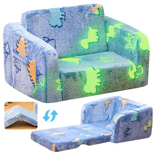 Lamerge Modular Play Couch - Glow in the Dark Play Couch for Kids Cloud Couch, Soft & Comfy, Adjustable Backrest, Suitable for Ages 3+ Years kid foam couch for kids s couch kids couch excellent gift for Christmas and New Year Springtok