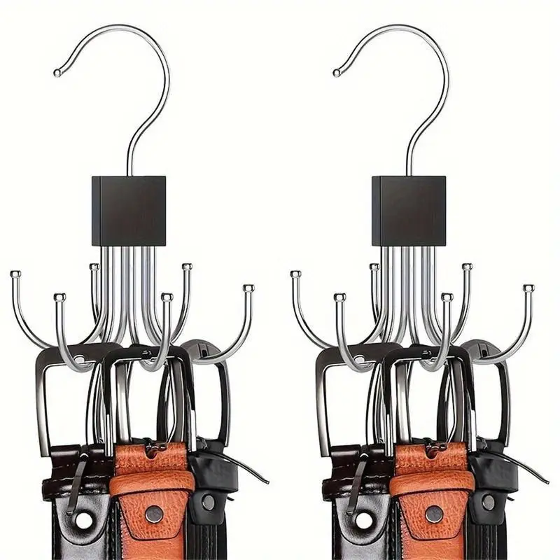 2 Counts 6-Claw Multifunctional Rotating Hooks, Wardrobe Storage Hanger for Coat, Hat, Scarf and Purse, Bag Storage Hook, Bag Hanger for Closet