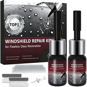 2025 New Windshield Repair Kit,Car Windshield Crack Repair Kit,Rock Chip Repair Kit for Fix Windows, Mirrors,Glasses,Nano Glass Repair Liquid,Quick Windshi
