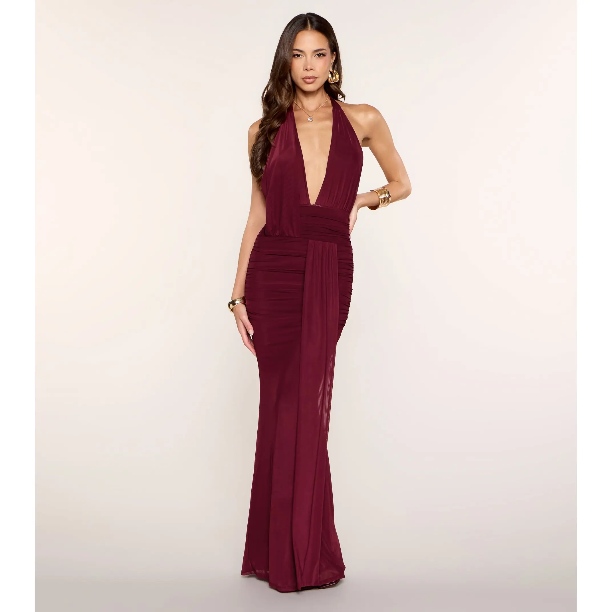 Make An Entrance Halter Maxi Dress