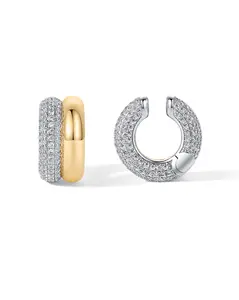 PAVOI 14K Gold Plated Chunky Tubular Hinged Earscape Ear Cuffs for Women - Statement Earring Pair