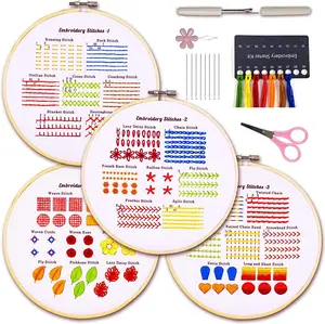 Classic Embroidery Stitches Practice Kits, Embroidery Kit for Beginners, Beginner Embroidery Kits for Adults, Hand Stitches Kit