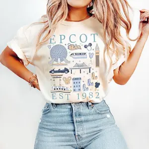 Epcot Since 1982 Comfort Color T-Shirt, Epcot World Tour 1982 Shirt, Womenswear Top Fabric