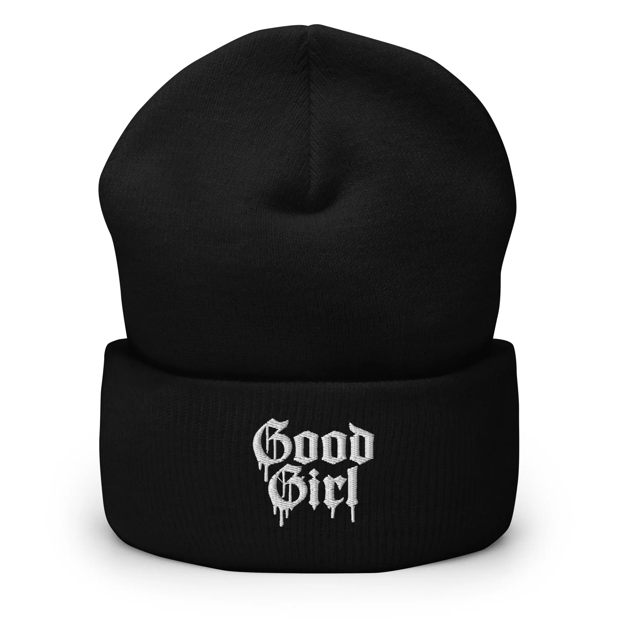 Good Girl Beanie Embroidered Hat - 100% Turbo Acrylic, Hypoallergenic, Unisex, Hand Washable, 12" Length, Made on Demand, EU Warranty 2 Years