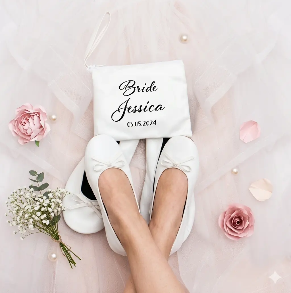 Rollable Ballet Flats for Bride – Wedding Reception Shoes