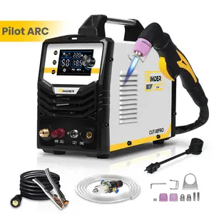 S SIMDER Plasma Cutter 110V/220V 50A Non-Touch Pilot Arc CUT-50PRO Plasma Cutter Machine Large LED Display and 2T/4T, 3/4 inch Maximum Cut, IGBT Inverter Cutter for Repair, Metal Fabrication, Beginner, DIY