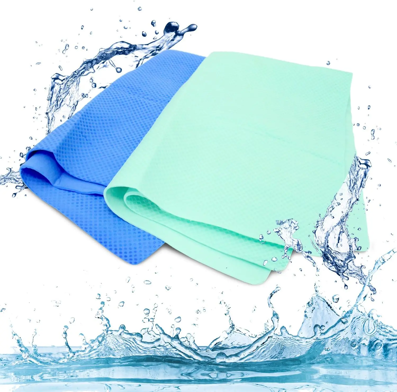 2 Pack Reusable Microfiber Instant Cooling Towels - Absorbent Breathable, Eco-Friendly, Lightweight Soft - Ideal for Neck, Head, Body, Beach, Travel - Fast Sweat Relief for Gym, Outdoor Heat, Absorbent Breathable Towel, Eco Friendly Towels