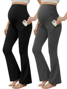 Women's High Waist Fitted Maternity Pants, Stretchy Comfortable Pregnancy Wear, Casual Daily & Special Occasion Maternity Clothing, Maternity Outfits, Prenatal Maternity Clothing