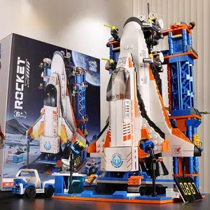 917pcs Atlantis Spacecraft Rocket Building Blocks Toy, Building Block Sets, Rocket Model Kit, Educational Creative Construction Set, Perfect Gift for Halloween Christmas