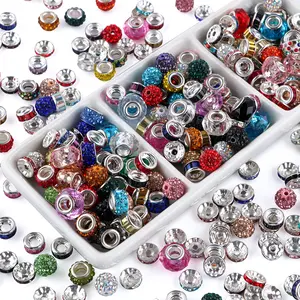 200PCS Boxed Colorful Acrylic Rhinstone Beads Set for Crafting and Jewelry Making, Large Hole Beads for Bracelet Necklace Earring and Pens DIY