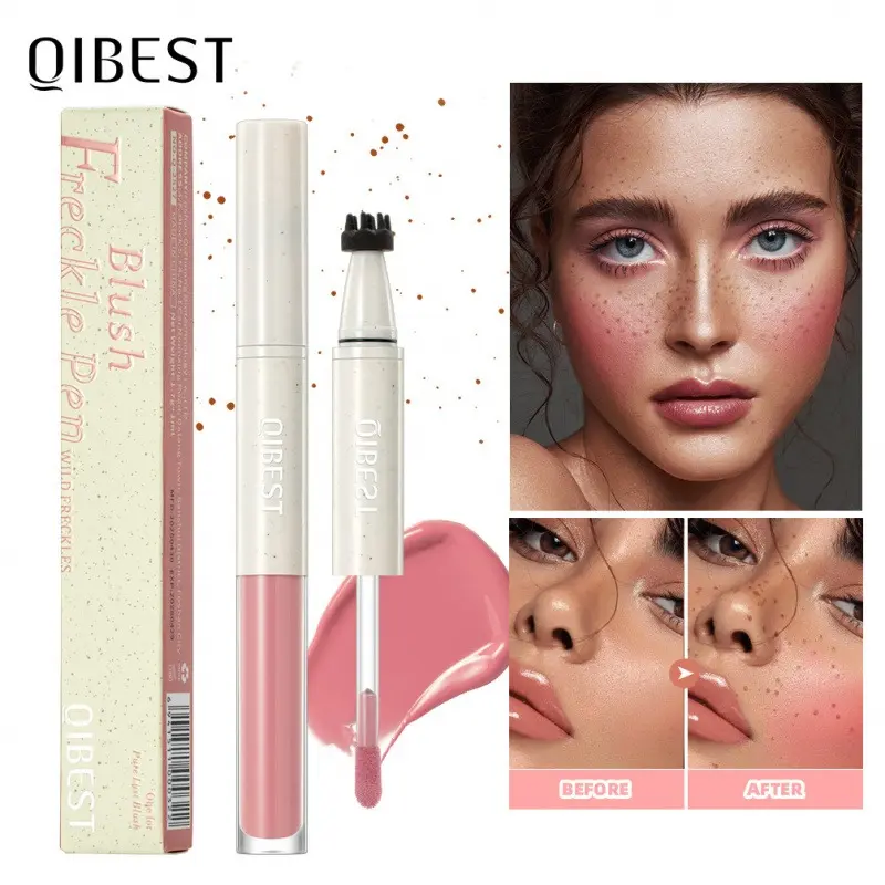 Waterproof Cream Blush & Freckle Pen Set, All-Skin-Tone Brightening On-the-Go Beauty Essential, Blush Instantly Brightens for Immediate Healthy Glow