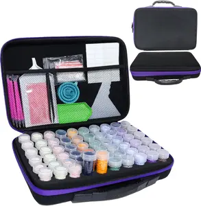 LEIYULY 60 Slots Storage Container for Diamond Art Kits with Diamond Art pens Tools and Portable Bead Storage Boxes, Diamond Art Storage Case and Diamond Art Storage Case