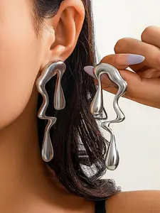 Fashionable Geometric Design Dangle Earrings, Fashion Jewelry for Party, Daily Clothing Decor, Trendy All-match & Exquisite Jewelry for Birthday Gift